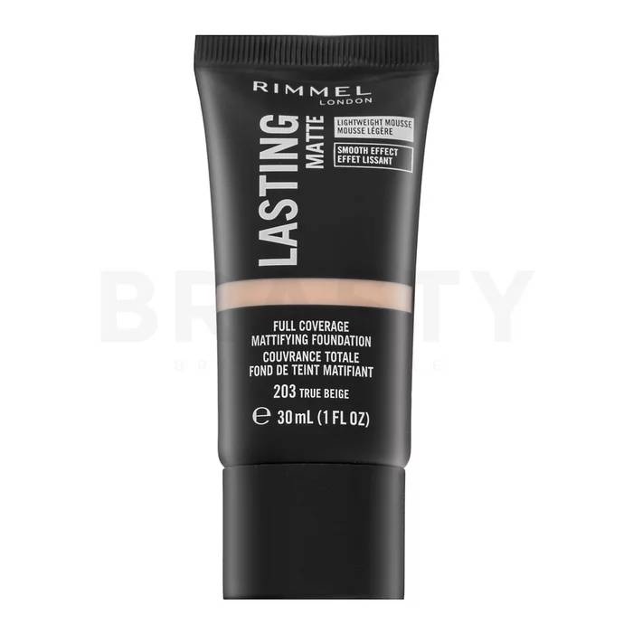 Rimmel London Lasting Matte Full Coverage Mattifying Foundation tekutý make-up s matujícím účinkem 203 30 ml