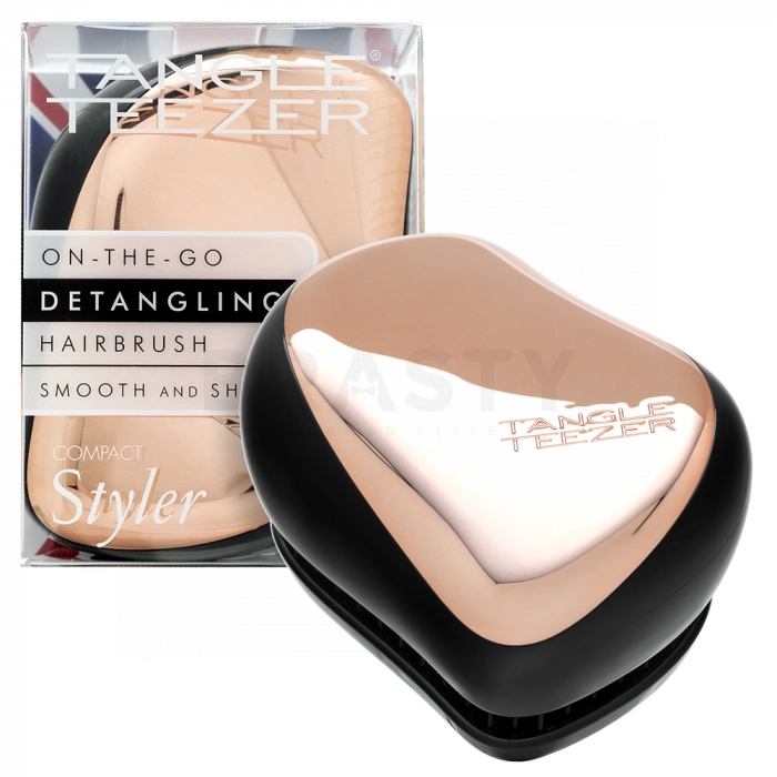 Tangle Teezer Compact Styler Black Rose Gold hairbrush DAMAGE BOX