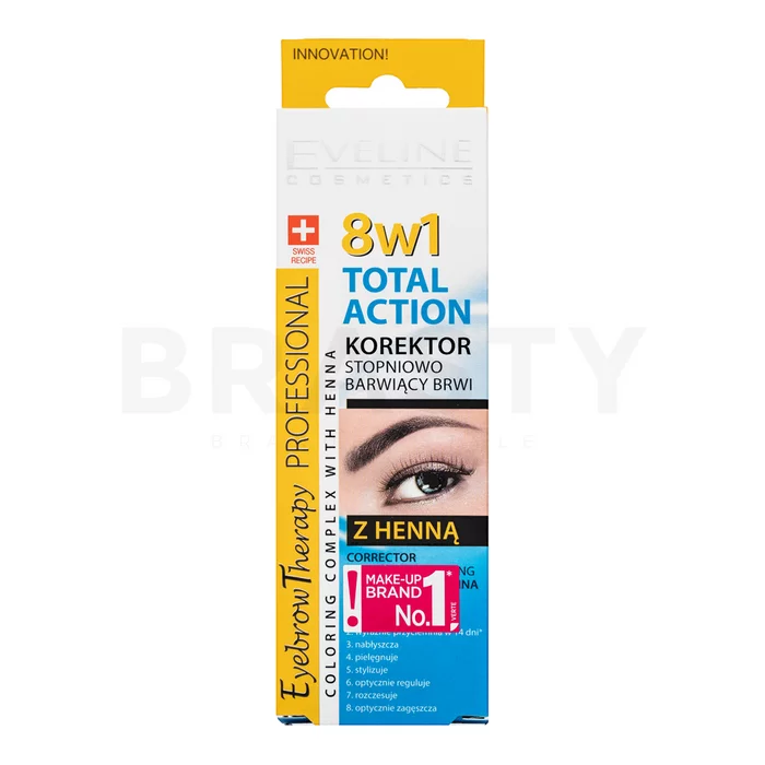 Eveline 8in1 Total Action Eyebrow Corrector verzorgingsgel voor wenkbrauwen 10 ml