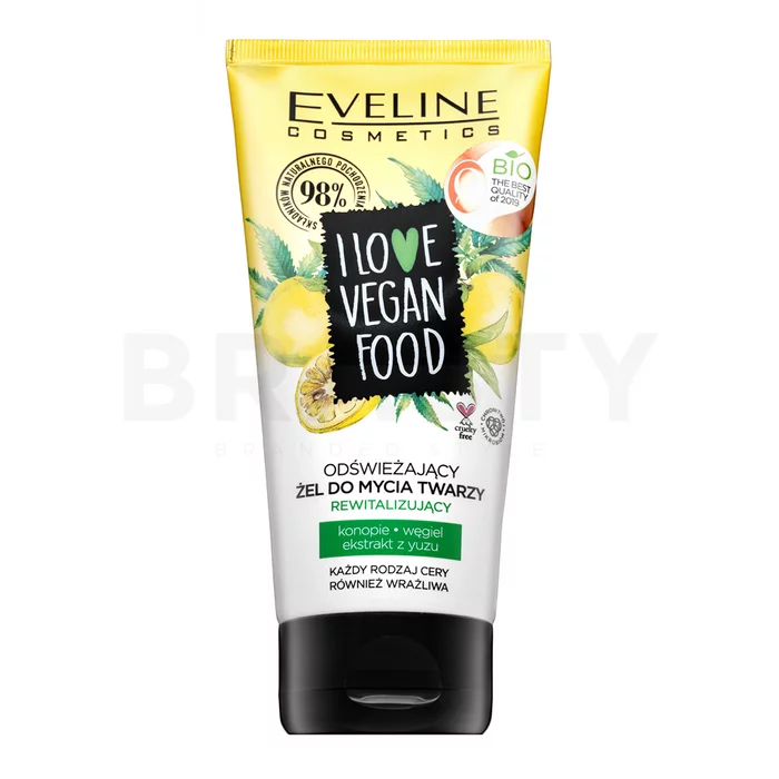 Eveline I Love Vegan Food Refreshing and revitalizing Face Wash Gel čistiaci gél pre všetky typy pleti 150 ml