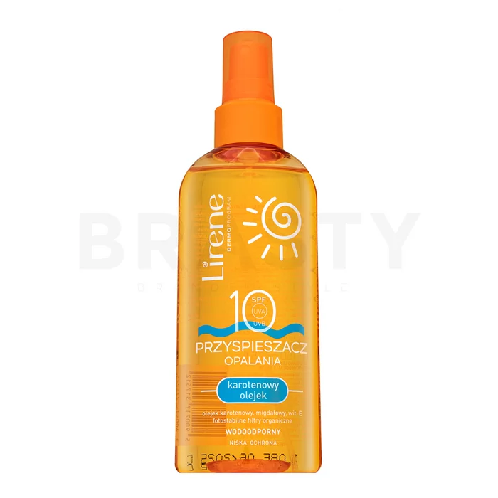 Lirene Sun Carotene Oil Tan Accelerator SPF10 opalovací olej na obličej a tělo 150 ml