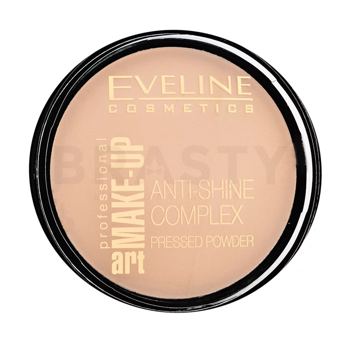 Eveline Make-Up Art Anti-Shine Complex Pressed Powder puder za ujednačenu i prosvijetljenu kožu 33 Golden Sand 14 g