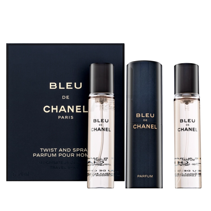 Chanel Bleu de Chanel Parfum - Twist and Spray čistý parfém pro muže 3 x 20 ml