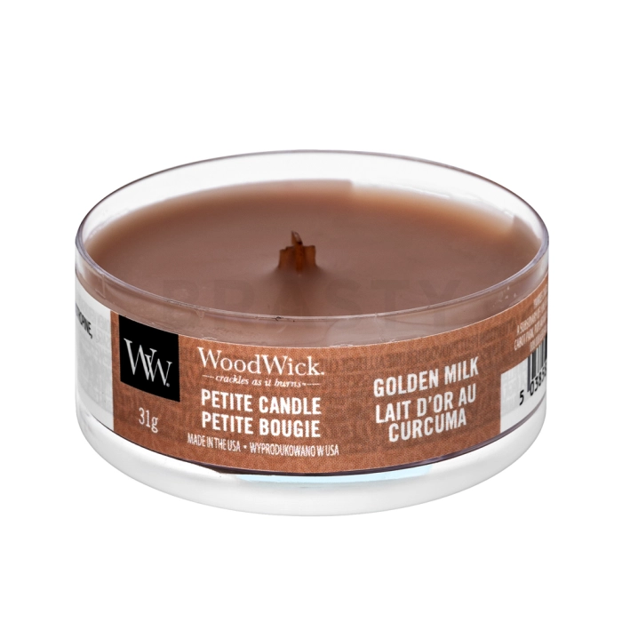 Woodwick Golden Milk lumânare parfumată 31 g