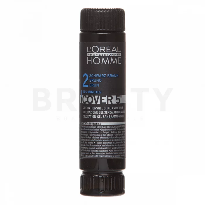 L´Oréal Professionnel Homme Cover 5 barva na vlasy No. 2 Black - Brown 3 x 50 ml