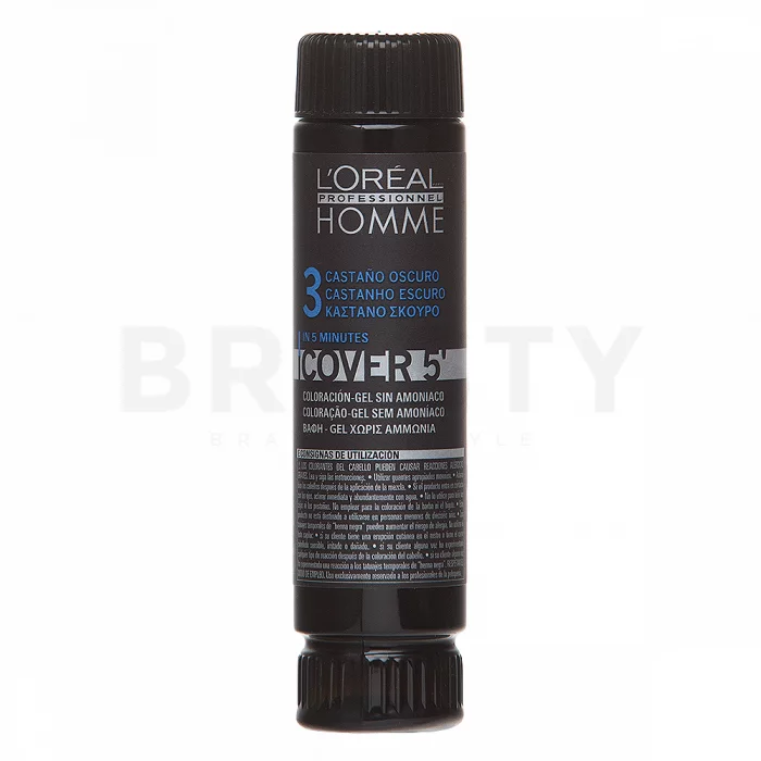L´Oréal Professionnel Homme Cover 5 barva na vlasy No. 3 Dark Brown 3 x 50 ml