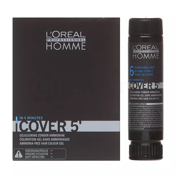 L´Oréal Professionnel Homme Cover 5 barva na vlasy No. 6 Dark Blond 3 x 50 ml