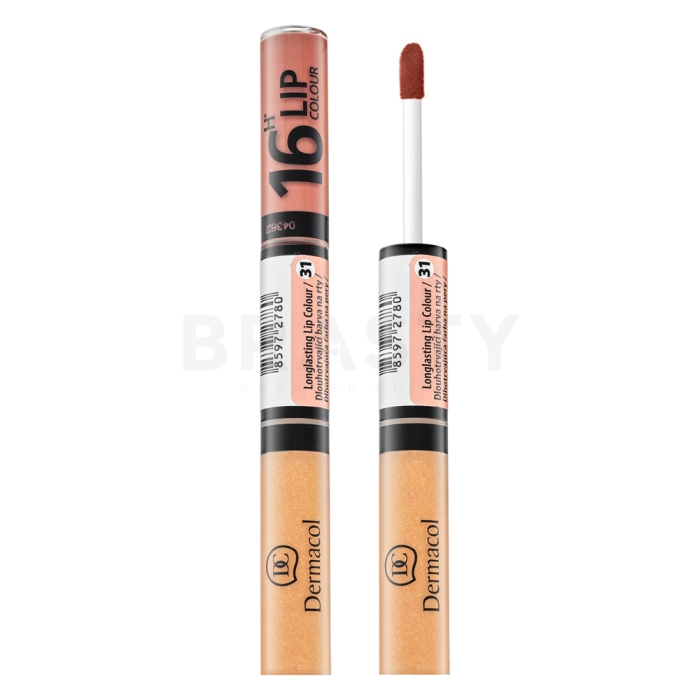 Dermacol 16H Lip Colour dlhotrvajúca dvojfázová farba a lesk na pery No. 31 7,1 ml