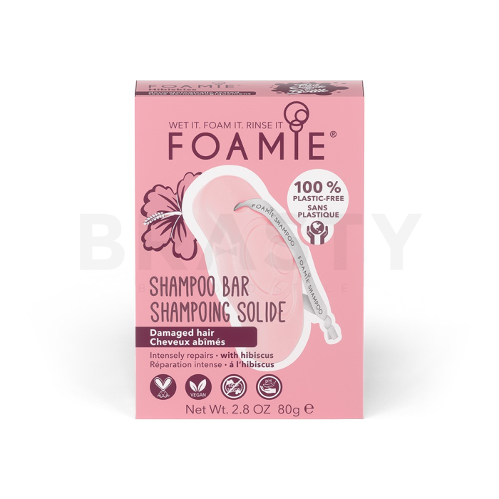 Foamie Shampoo Bar Твърд шампоан За увредена коса Hibiscus 80 g