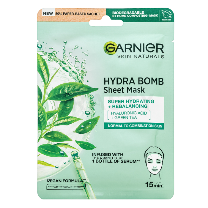 Garnier Skin Naturals Hydra Bomb Sheet Mask čistiaca maska Super Hydrating + Rebalancing 28 g