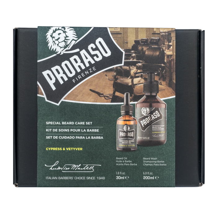 Proraso Cypress And Vetiver sada Special Beard Care Set 30 ml + 200 ml