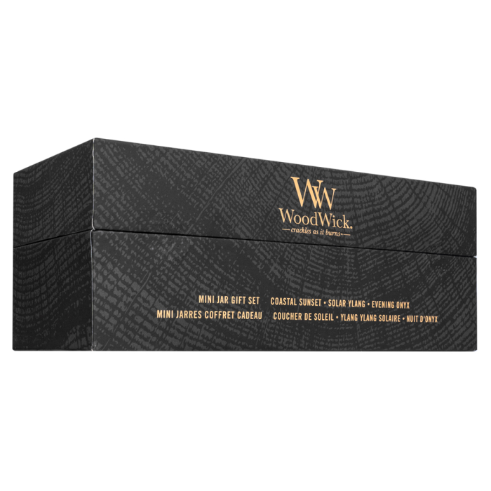 Woodwick Mini Jar Gift Set - Coastal Sunset, Solar Ylang, Evening Onyx 3 x 85 g