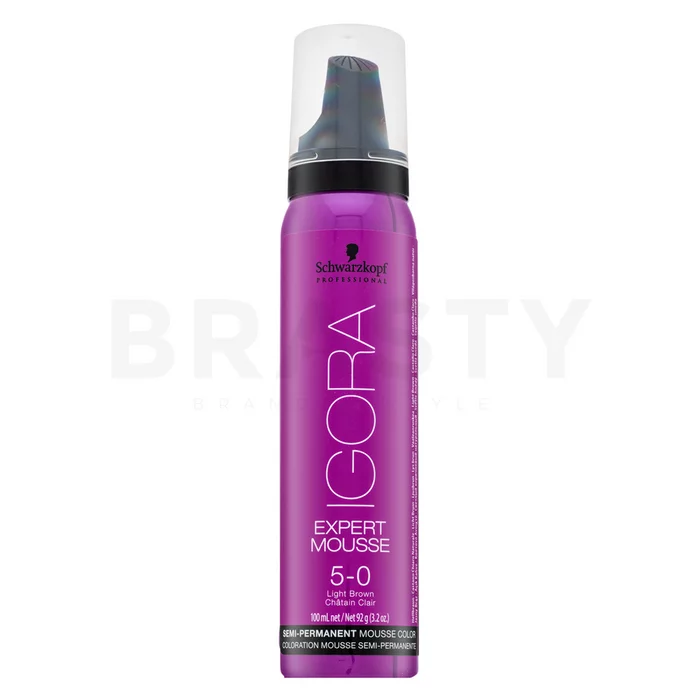 Schwarzkopf Professional Igora Expert Mousse Semi-Permanent Mousse Color schiuma colorante semipermanente per capelli 5-0 100 ml