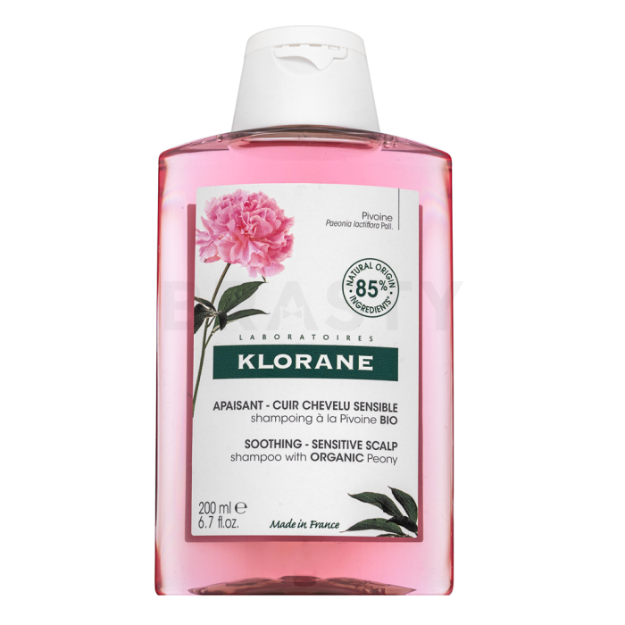 Klorane Organic Peony Soothing Shampoo posilující šampon pro citlivou pokožku hlavy 200 ml