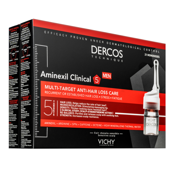 Vichy Dercos Men Aminexil Clinical 5 vlasová kúra proti vypadávání vlasů 21x6 ml