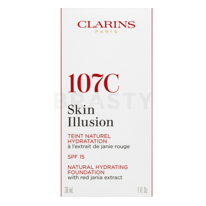 Clarins Skin Illusion Natural Hydrating Foundation течен фон дьо тен с овлажняващо действие 107 Beige 30 ml