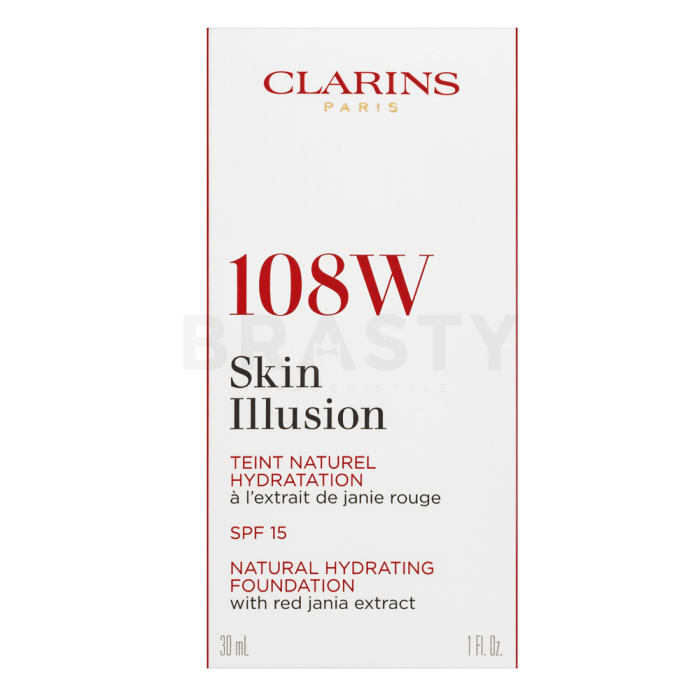 Clarins Skin Illusion Natural Hydrating Foundation течен фон дьо тен с овлажняващо действие 108 Sand 30 ml