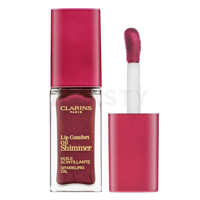 Clarins Lip Comfort Oil Shimmer olej na rty se třpytkami 03 Funky Raspberry 7 ml
