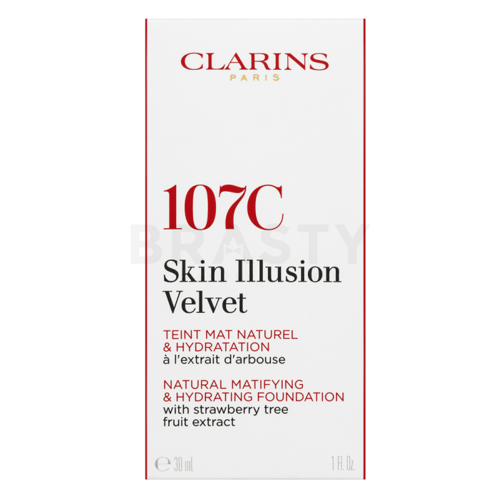 Clarins Skin Illusion Velvet Natural Matifying & Hydrating Foundation vloeibare make-up met matterend effect 107C Beige 30 ml