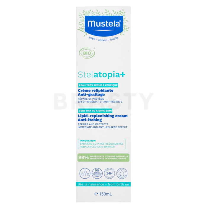 Mustela Stelatopia+ výživný zklidňující krém Lipid-Replenishing Cream Anti-Itching 150 ml