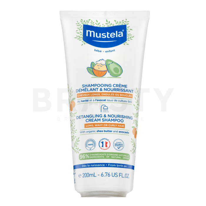 Mustela Bébé Detangling & Nourishing Cream Shampoo vyživující šampon pro děti 200 ml