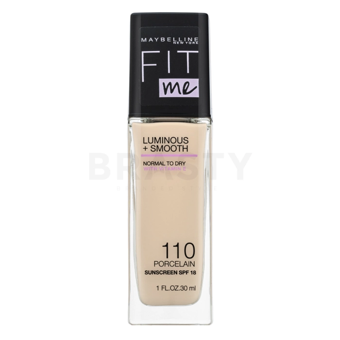 Maybelline Fit Me! Luminous + Smooth Foundation tekutý make-up pro sjednocenou a rozjasněnou pleť 110 Porcelain 30 ml