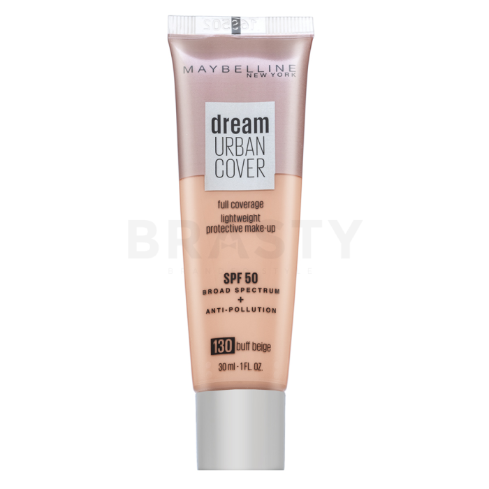 Maybelline Dream Urban Cover Full Coverage Lightweight Protective Make-up SPF50 vloeibare make-up 130 Buff Beige 30 ml
