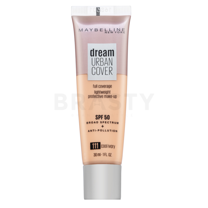 Maybelline Dream Urban Cover Full Coverage Lightweight Protective Make-up SPF50 vloeibare make-up 111 Cool Ivory 30 ml