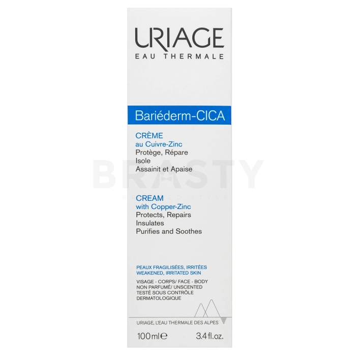 Uriage Bariederm Repairing Cica-cream With Cu-Zn soothing emulsion for skin renewal 100 ml