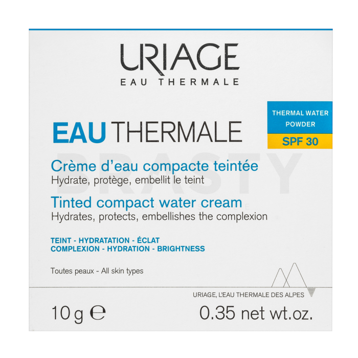 Uriage Eau Thermale Water Cream Tinted Compact SPF30 hodvábny púder pre zjednotenie farebného tónu pleti 10 g