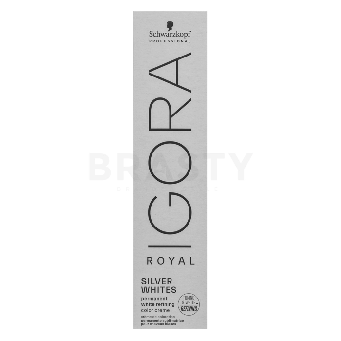 Schwarzkopf Professional Igora Royal SilverWhite Permanent White Refining Color Creme profesionální permanentní barva na vlasy pro platinově blond a šedivé vlasy Silver 60 ml