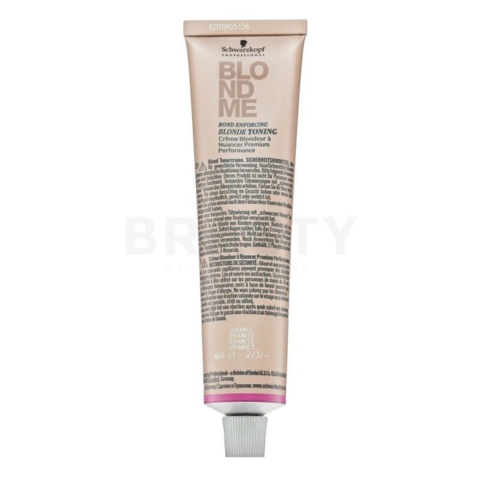 Schwarzkopf Professional BlondMe Bond Enforcing Blonde Toning toning color cream for all hair types Granite 60 ml