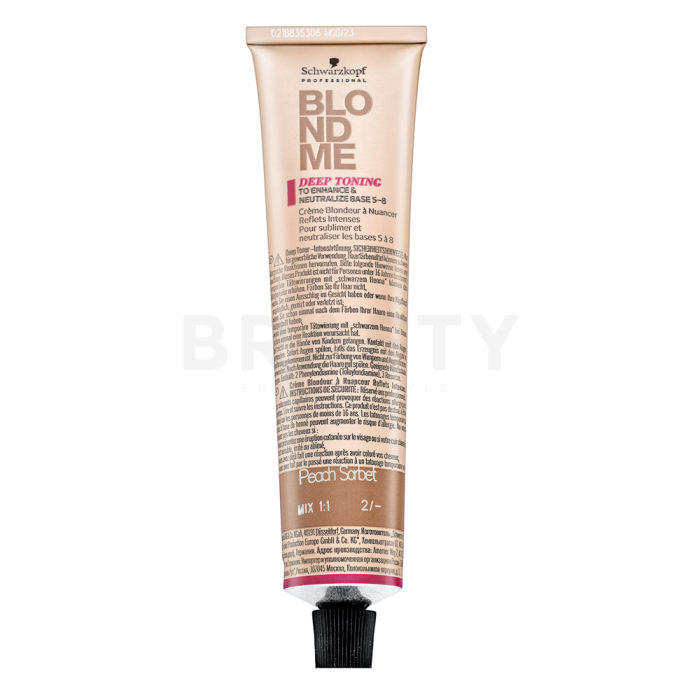 Schwarzkopf Professional BlondMe Deep Toning obojena krema za toniranje za plavu kosu Peach Sorbet 60 ml