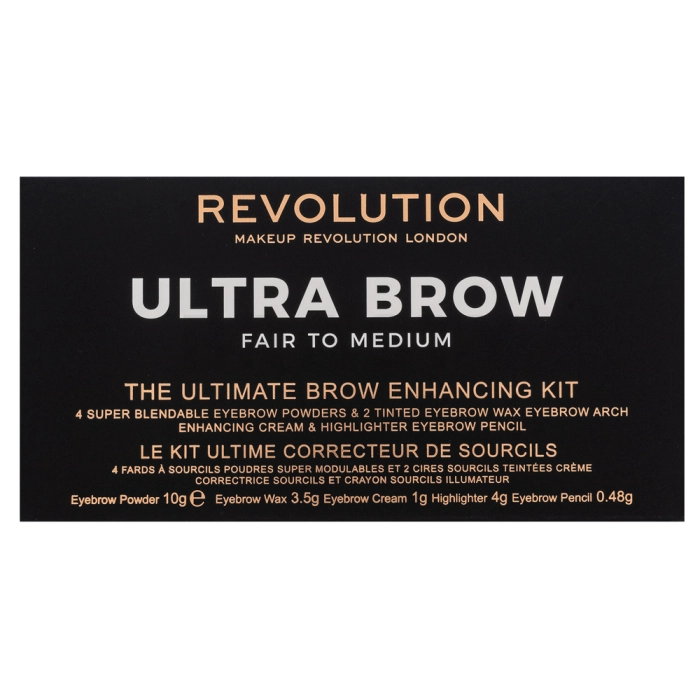 Makeup Revolution Ultra Brow Palette Fair To Medium paleta za šminkanje obrva