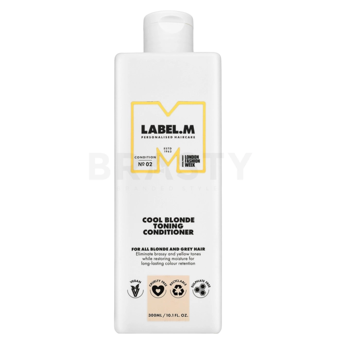 Label.M Cool Blonde Toning Conditioner tónovací kondicionér pro platinově blond a šedivé vlasy 300 ml