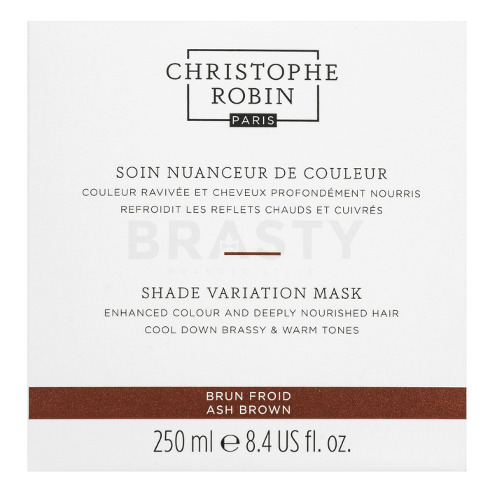 Christophe Robin Shade Variation Mask vyživující maska s barevnými pigmenty pro oživení barvy studených hnědých odst Ash Brown 250 ml