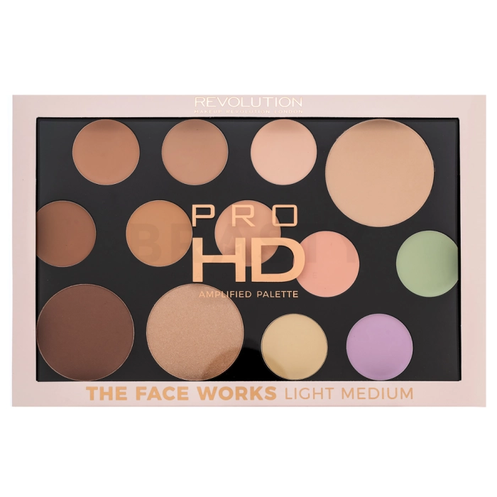 Makeup Revolution Pro HD Amplified Palette multifunctioneel palet The Face Works Light Medium 15 g