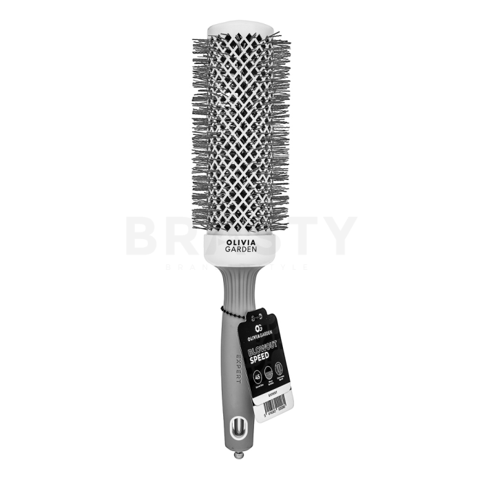 Olivia Garden Expert Blowout Speed Round Brush Wavy Bristles White & Grey 45 mm kartáč na vlasy