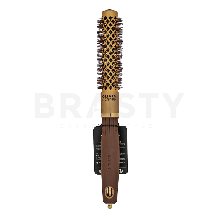 Olivia Garden Expert Blowout Shine Round Brush Wavy Bristles Gold & Brown 20 mm kartáč na vlasy