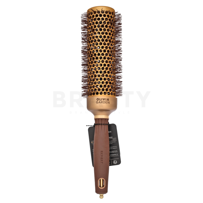 Olivia Garden Expert Blowout Shine Round Brush Wavy Bristles Gold & Brown 45 mm haarborstel
