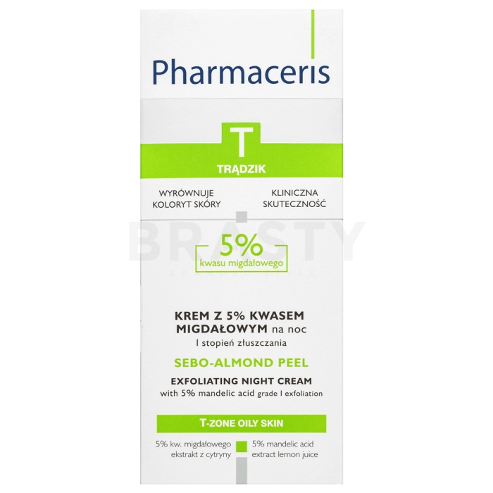 Pharmaceris T Sebo-Almond Peel Night Cream suero facial nocturno con efecto peeling 50 ml