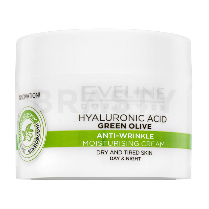 Eveline Hyaluronic Acid Green Olive Anti-Wrinkle Moisturising Cream vyživujúci krém proti vráskam 50 ml