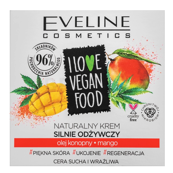 Eveline hranjiva krema I Love Vegan Food Nourishing Cream Hemp Oil & Mango 50 ml