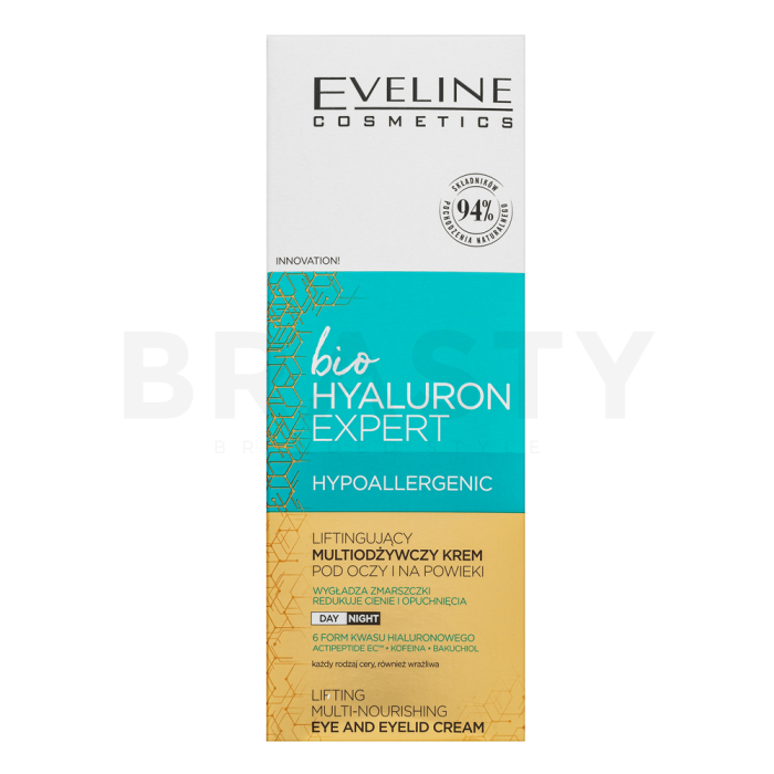 Eveline Bio Hyaluron Expert Lifting Multi-Nourishing Eye and Eyelid voedende crème voor alle huidtypen 20 ml