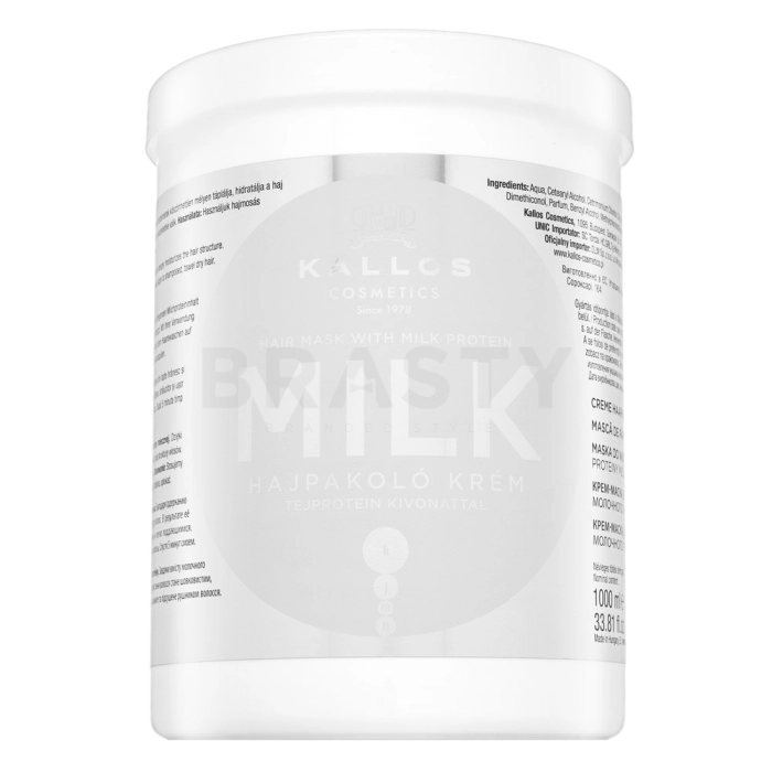 Kallos Milk Hair Mask učvršćujuća maska s hidratantnim učinkom 1000 ml
