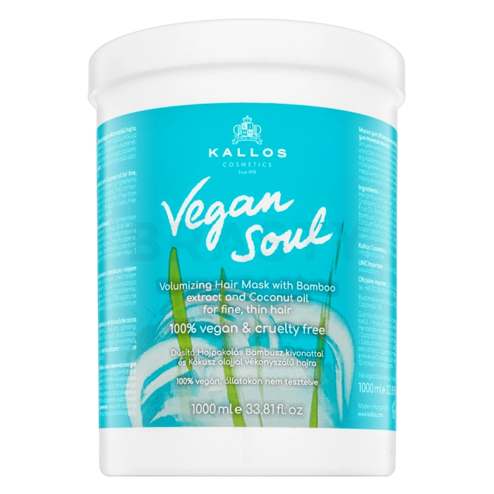 Kallos Vegan Soul Volumizing Hair Mask učvršćujuća maska za volumen kose 1000 ml