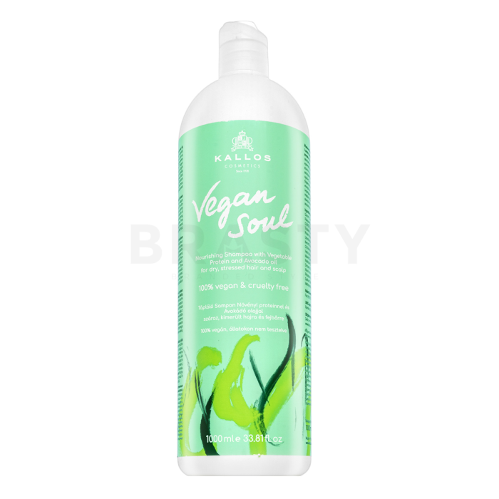 Kallos Vegan Soul Nourishing Shampoo Pflegeshampoo für trockenes Haar 1000 ml