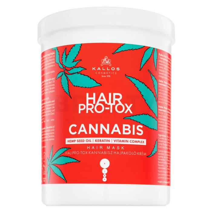 Kallos Hair Pro-Tox Cannabis Hair Mask maska wzmacniająca dla połysku i miękkości włosów 1000 ml