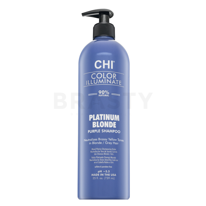 CHI Color Illuminate Platinum Blonde Purple Shampoo rozjasňující šampon pro platinově blond a šedivé vlasy 739 ml