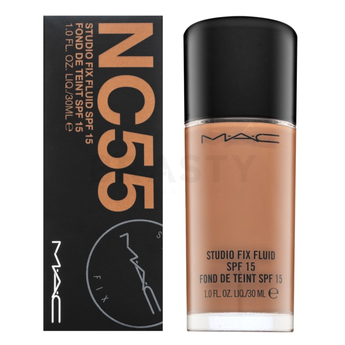 MAC Studio Fix Fluid Foundation SPF15 dlouhotrvající make-up pro sjednocenou a rozjasněnou pleť NC55 30 ml